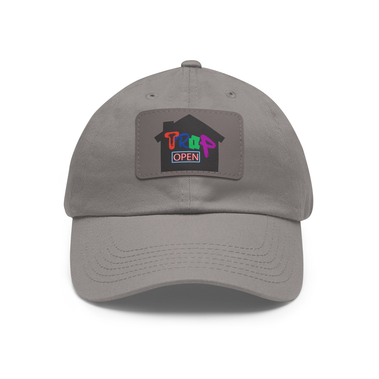 Trap open Hat with Leather Patch (Rectangle)