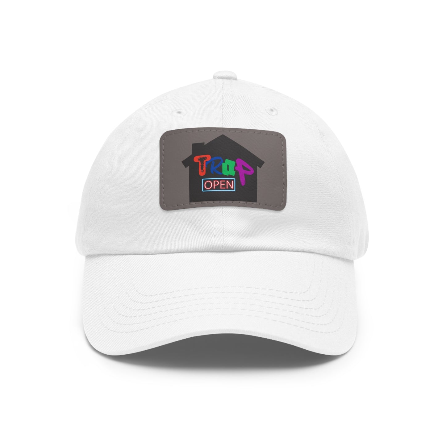 Trap open Hat with Leather Patch (Rectangle)